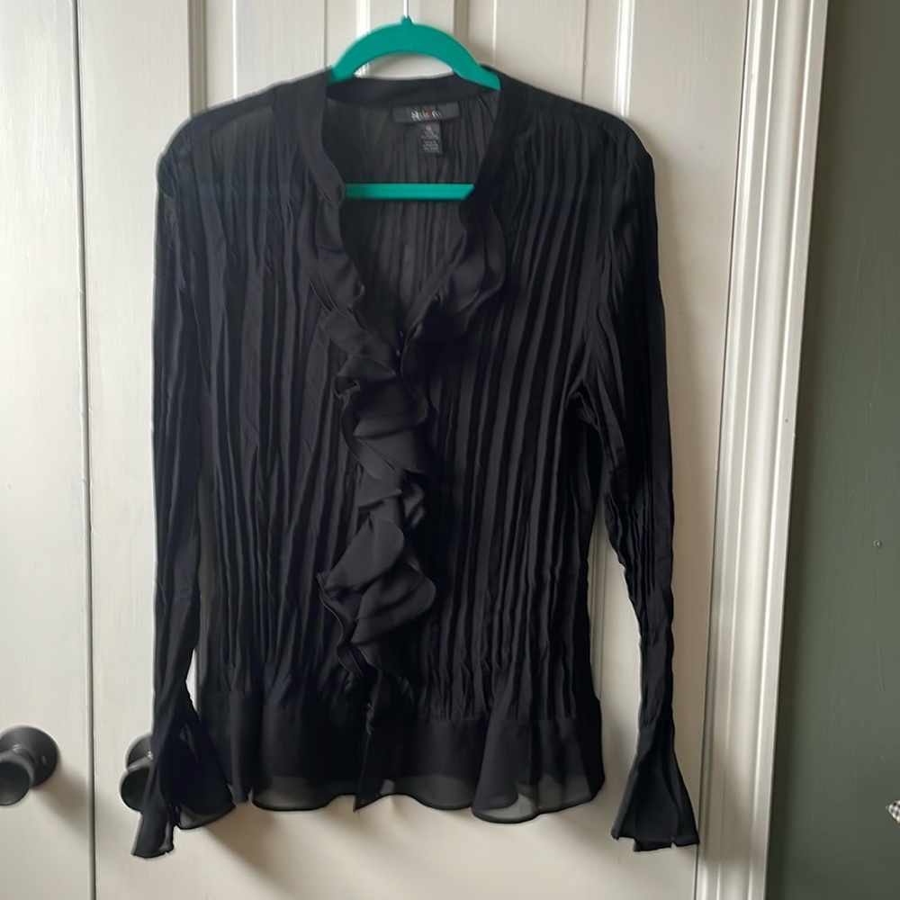 Black sheer dress shirt size 16